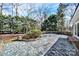 Exterior stone patio and wooded views at 725 Skytop Rd, Waxhaw, NC 28173