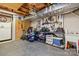 Basement workshop with ample storage, pegboard for tools, and a utility sink at 8802 Glenside St, Huntersville, NC 28078