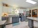 Well-equipped kitchen with stainless steel appliances, gray and white cabinets, and a practical center island at 1590 Daybreak Ridge Rd, Kannapolis, NC 28081