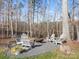 Relaxing fire pit area surrounded by Adirondack chairs and lush greenery, perfect for outdoor gatherings at 2127 Nims Village Dr, Fort Mill, SC 29715