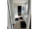 Bathroom with granite vanity, black mats and open closet space at 329 Aniston Ln, Shelby, NC 28152