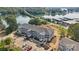 Aerial image showcasing the Waterstone condos near the lake and bridge at 4370 Reed Creek Dr, Sherrills Ford, NC 28673