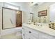 Well-maintained bathroom with a shower-tub combination and a white vanity at 4607 Carmel Vista Ln, Charlotte, NC 28226