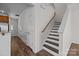Hallway featuring hardwood floors and staircase at 471 Doughton Ln, Charlotte, NC 28217