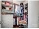 Walk-in closet with custom shelving and storage solutions for organization at 7035 Walnut Branch Ln, Charlotte, NC 28277