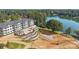Aerial view of the Waterstone community and its surroundings, highlighting the waterfront property and beautiful landscaping at 7113 Brookview Ln, Sherrills Ford, NC 28673