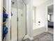 Beautiful bathroom with a separate shower and soaking tub at 7220 Hidden Creek Dr, Charlotte, NC 28214