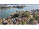 Stunning aerial view of lakefront home, marina, and expansive Lake Norman waterfront at 18302 Town Harbour Rd, Cornelius, NC 28031