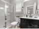 Bathroom includes a walk-in shower, vanity with sink, and a toilet at 393 Brannon Meadows Dr, York, SC 29745