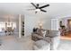 Open-concept living area with a view of the dining room and foyer, offering a seamless flow at 435 Caldwell Se Dr, Concord, NC 28025