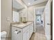 Bright bathroom featuring double sinks and granite countertops at 6265 Fairfax Ct, Maiden, NC 28650