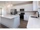 Modern kitchen with quartz countertops, stainless steel appliances, and white cabinets at 119 Ethel Dr, Stanley, NC 28164