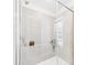 Modern walk-in shower features sleek tile, glass door, and built-in niche at 1720 Coral Bark Ln # Kh15, Charlotte, NC 28216