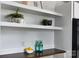 Kitchen detail featuring open shelving, decor, and a butcher block countertop at 236 Victoria Ave, Charlotte, NC 28202
