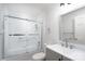 Updated bathroom featuring shower with glass doors and modern sink and vanity at 28419 Nc Hwy 73 Hwy, Albemarle, NC 28001