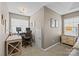 Dedicated office space features a tray ceiling and windows for abundant natural light at 437 Buttermere Rd # 31, Fort Mill, SC 29715