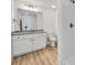 Bathroom showcasing modern vanity with granite countertops and walk-in shower at 81 Kirk St, Salisbury, NC 28144