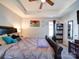 Spacious main bedroom features a ceiling fan and carpeted floors at 108 Oak Grove St, Kannapolis, NC 28081