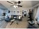 Stylish living room with elegant decor, comfortable seating, and a view into the bedroom at 109 Stroupe Rd # E, Gastonia, NC 28056
