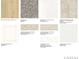 A collection of finish samples showing flooring, backsplash and cabinet options at 177 Glenn Dr, Mooresville, NC 28115