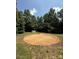 Large cleared circle, green grass and treeline in a private backyard setting at 191 Ashford Dr, Olin, NC 28660