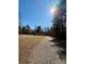 Long driveway with a dry grassy field surrounded by trees at 191 Ashford Dr, Olin, NC 28660
