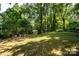 Large backyard with plenty of room for recreation and relaxation, surrounded by mature trees and greenery at 2250 Arnold Dr, Charlotte, NC 28205