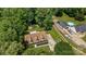 Aerial view of the home, long driveway, and a nearby pool at 3039 Paraham S Rd, York, SC 29745