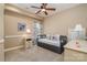 Neutral bedroom featuring a daybed with storage, ceiling fan, and natural light at 3439 Richards Xing, Fort Mill, SC 29708