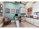 Bright and functional home office with custom desk, built-in storage, and vibrant decor at 3439 Richards Xing, Fort Mill, SC 29708