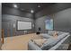 Comfortable media room features a projector, movie screen, and a large sectional sofa at 4336 Tottenham Rd, Charlotte, NC 28226