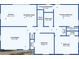 Layout of the first floor featuring a kitchen, living room, bedrooms, and bathrooms for easy navigation at 7526 Dorn Cir, Charlotte, NC 28212