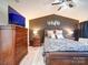 Spacious main bedroom with dark accent wall, modern lighting, and a comfortable layout at 10929 Lassen Ct, Charlotte, NC 28214