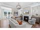 Inviting living room with a fireplace, plush seating, and natural light at 126 Goorawing Ln, Mooresville, NC 28115