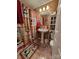 Full bathroom featuring a pedestal sink, marble floor, decorative lighting and a festive snowman shower curtain at 130 Scism Rd, Kings Mountain, NC 28086