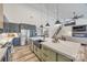 Spacious kitchen with stainless steel appliances, a large island, and stylish pendant lighting at 13546 W Highway 55 W Hwy, York, SC 29745
