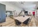 Open concept living space with a modern kitchen, dining area, fireplace, and staircase at 13546 W Highway 55 W Hwy, York, SC 29745