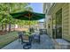 Cozy patio with an outdoor dining set, ideal for enjoying meals outside at 15237 Red Canoe Way, Charlotte, NC 28278