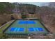 Aerial view of tennis courts and pickle ball courts at 204 Silvercliff Dr, Mount Holly, NC 28120