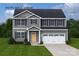 Charming two-story home with gray siding, navy shutters and well-manicured lawn at 227 Basildon St # 1020, Lancaster, SC 29720
