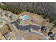 Aerial view of neighborhood amenities including a pool, playground, and ample parking at 2352 Seagull Dr, Denver, NC 28037