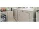 Functional laundry room with appliances and storage at 2463 Diplomat Ln, Charlotte, NC 28210