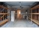Garage interior with built in shelving and lots of extra storage space at 4718 Sahalee Ln, Charlotte, NC 28216