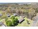 Scenic aerial view of a property with lush green landscaping, mature trees, and a detached garage at 4937 Lebanon Dr # 1, Charlotte, NC 28273