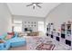 Spacious playroom offers natural light, storage and furniture at 5019 Mill Creek Rd, Clover, SC 29710