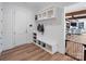 Convenient mudroom with built-in storage, bench, and easy access to the home's interior at 826 Misty Arbor Frd, Clover, SC 29710