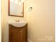 Cozy bathroom featuring a wooden vanity and framed mirror at 8422 Chaceview Ct, Charlotte, NC 28269