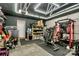 Spacious garage with epoxy floors, overhead lighting, and ample storage space at 4118 Caldwell Ridge Pkwy, Charlotte, NC 28213
