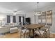 Living area showcasing a modern design, large windows, hardwood floors, and a stylish dining set at 721 Governor Morrison St # 408, Charlotte, NC 28211