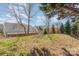 Picturesque backyard with a gentle slope, mature trees, and a view of neighboring houses, offering privacy at 10722 Mountain Springs Dr, Charlotte, NC 28278